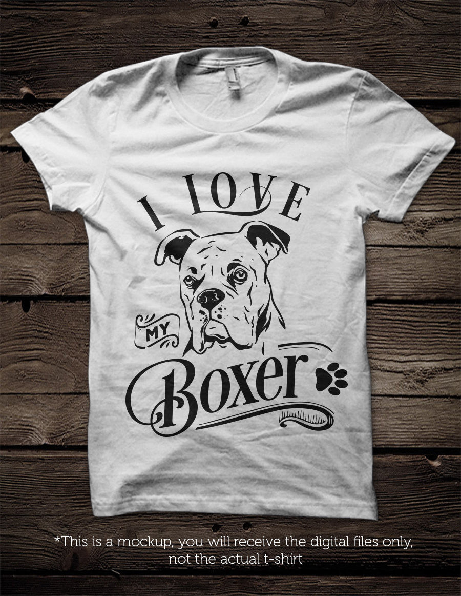 Download I love my Boxer - SVG file Cutting File Clipart in Svg, Eps, Dxf, Png - BlackCatsSVG