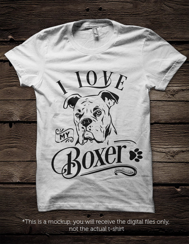 Download I Love My Boxer Svg File Cutting File Clipart In Svg Eps Dxf Png Blackcatssvg