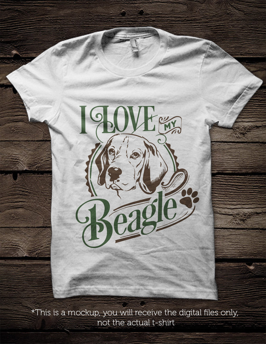 Download I love my beagle - SVG file Cutting File Clipart in Svg, Eps, Dxf, Png - BlackCatsSVG