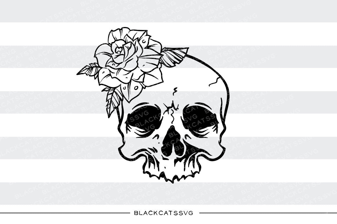 Download Skull and rose - SVG file Cutting File Clipart in Svg, Eps ...