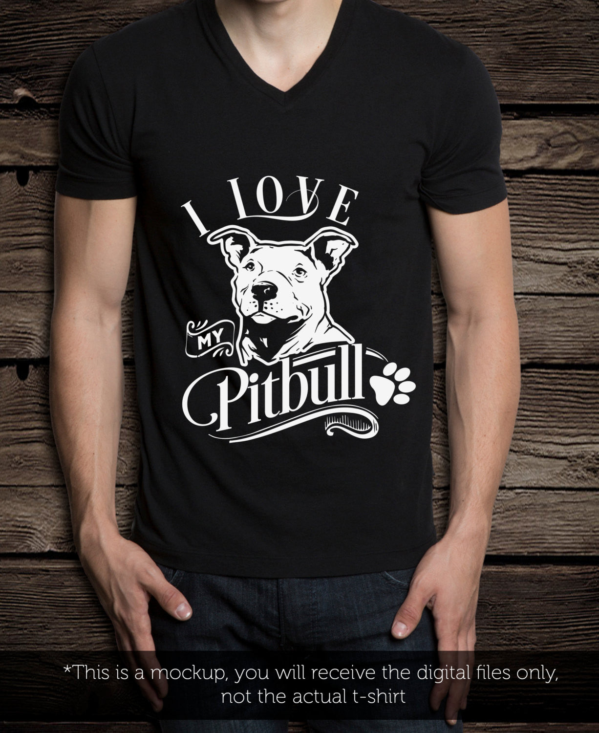 I love my Pitbull - SVG file Cutting File Clipart in Svg, Eps, Dxf, Pn