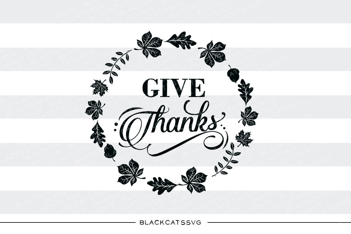 Download Give thanks - leaves frame - SVG file Cutting File Clipart ...