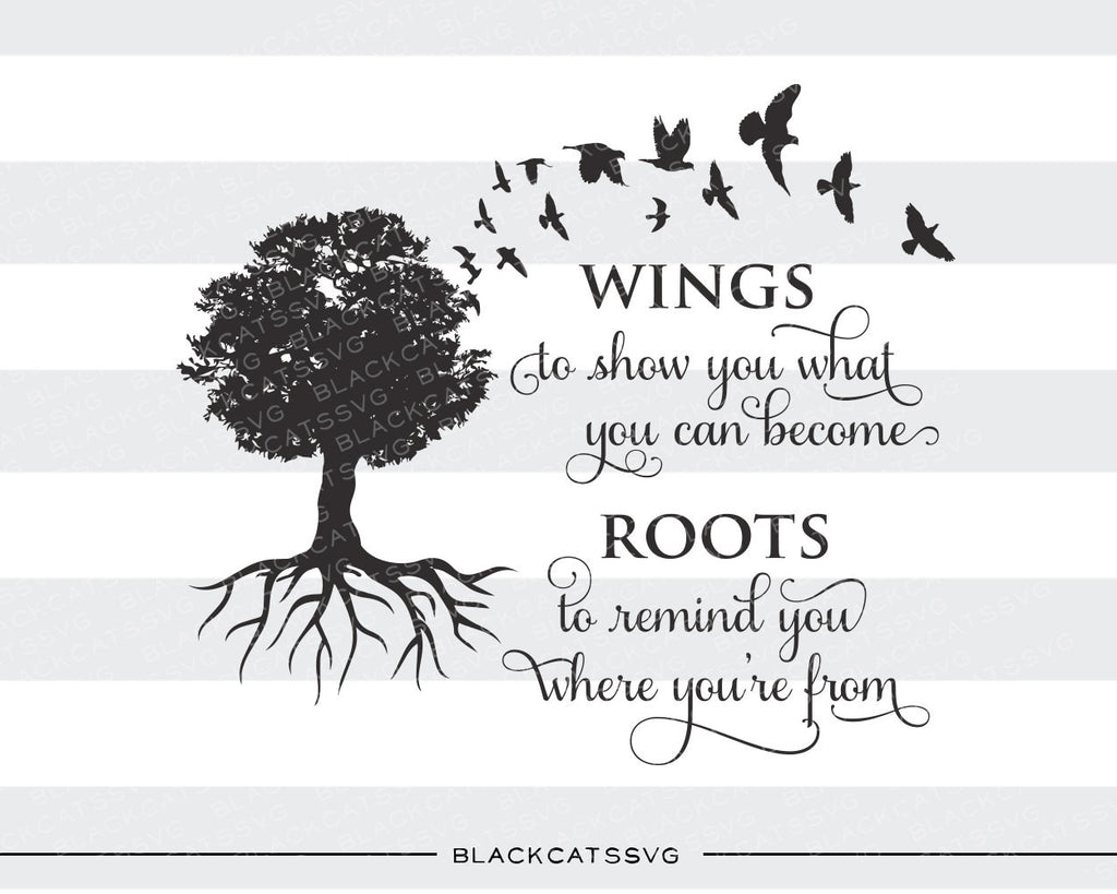 Download Wings And Roots Family Tree Svg File Cutting File Clipart In Svg Ep Blackcatssvg