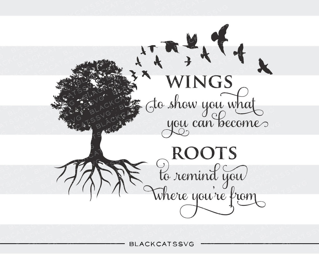 Download Wings and Roots family tree - SVG file Cutting File Clipart in Svg, Ep - BlackCatsSVG