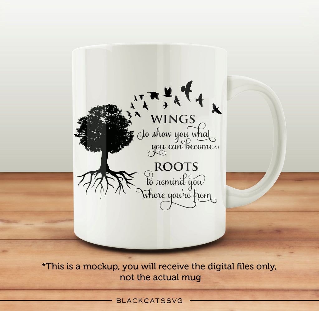 Download Wings and Roots family tree - SVG file Cutting File Clipart in Svg, Ep - BlackCatsSVG