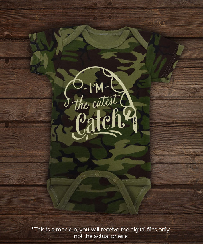 Download I'm the cutest catch - fishing baby - SVG file Cutting File Clipart in - BlackCatsSVG