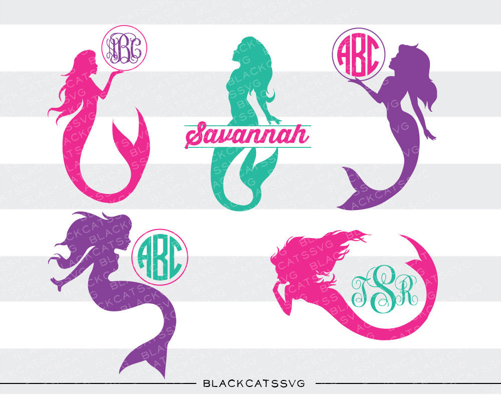 Download Mermaids monogram SVG file Cutting File Clipart in Svg ...