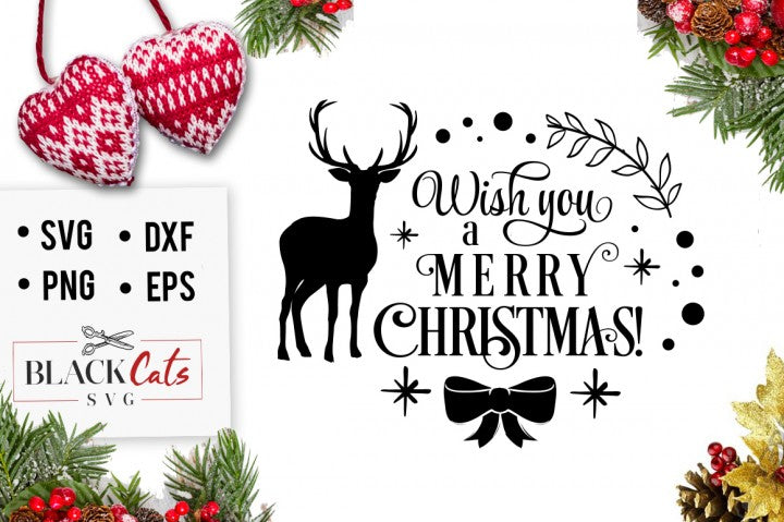 Download Wish you a Merry Christmas SVG - BlackCatsSVG