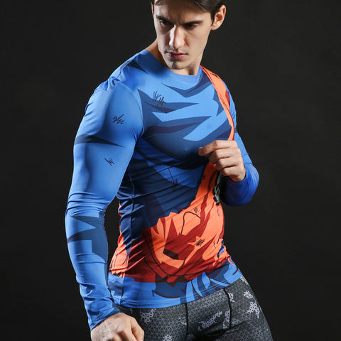 Goku Battle Torn Gi Long Sleeve Compression Shirt – Gym Super Heroes