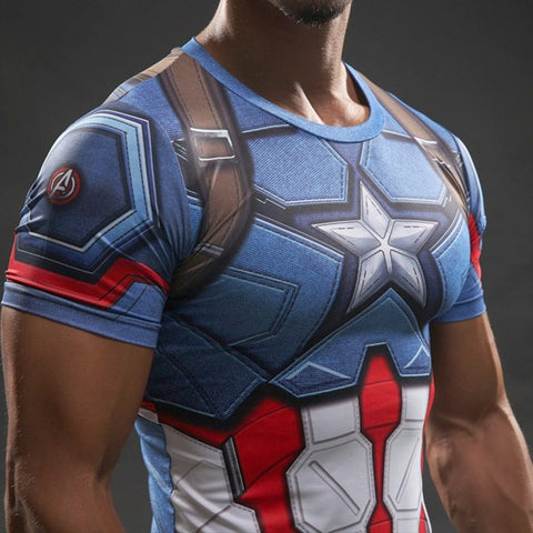 Captain America Dry-Fit Shirt – Gym Super Heroes