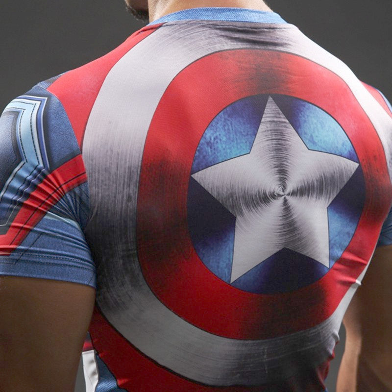 Captain America Compression Shirt – Gym Super Heroes