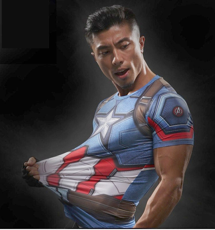 Captain America Dry-Fit Shirt – Gym Super Heroes