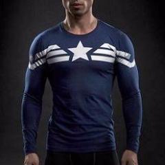 captain america long sleeve compression shirt