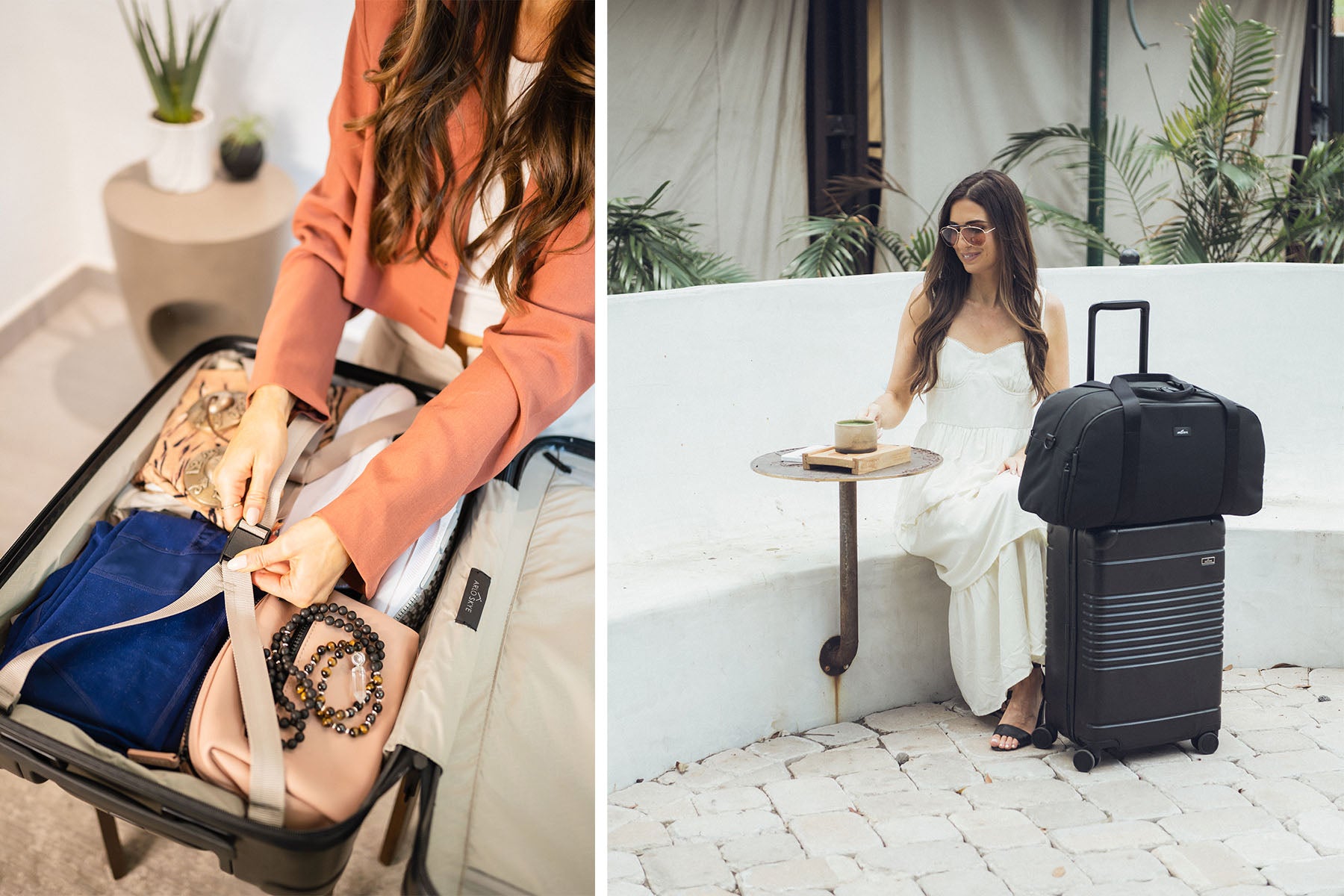 Amanda Gilbert packing her Arlo Skye Carry-On Max