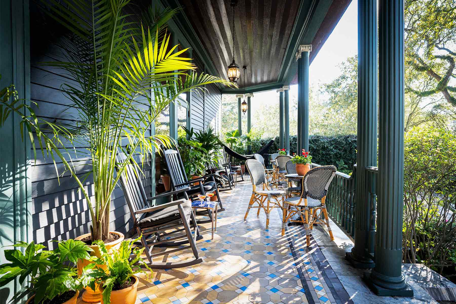 Front Porch of The Chloe Hotel New Orleans