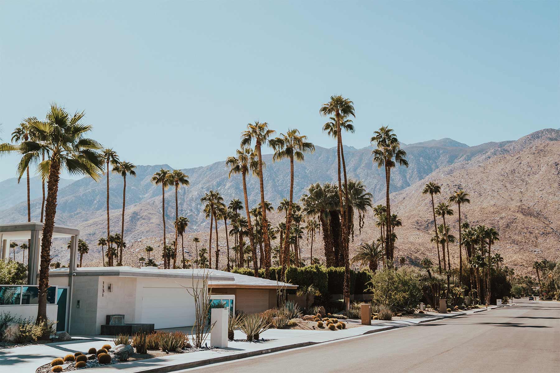 View of Palm Springs in California