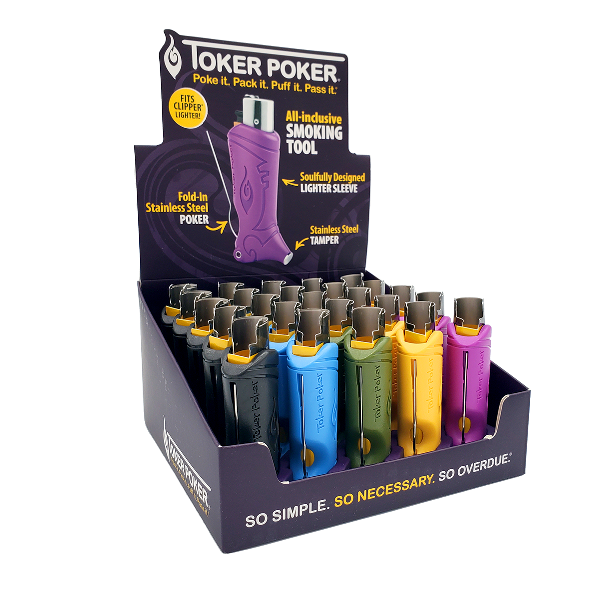 Toker-Poker Display - 25ct - Clipper Lighter