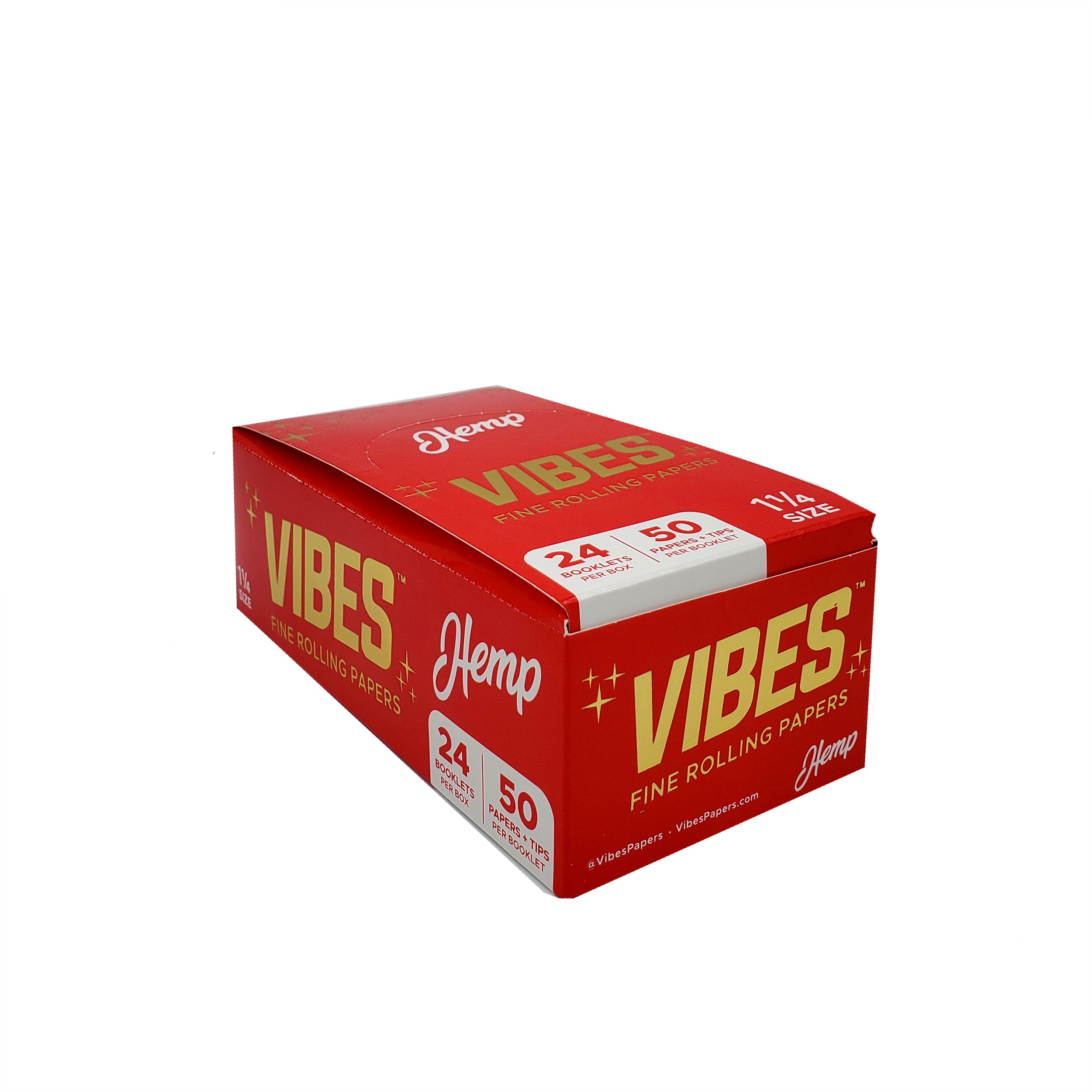 VIBES HEMP ROLLING PAPER W/TIPS - 1 1/4