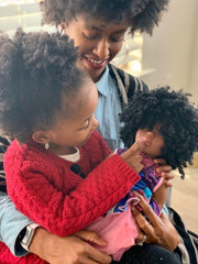 Mother Daughter with Black Doll