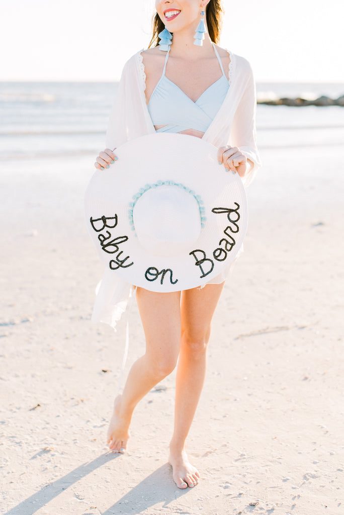 baby on board straw hat