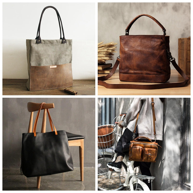 canvas and leather messenger bag tote bag women's fashion handbags