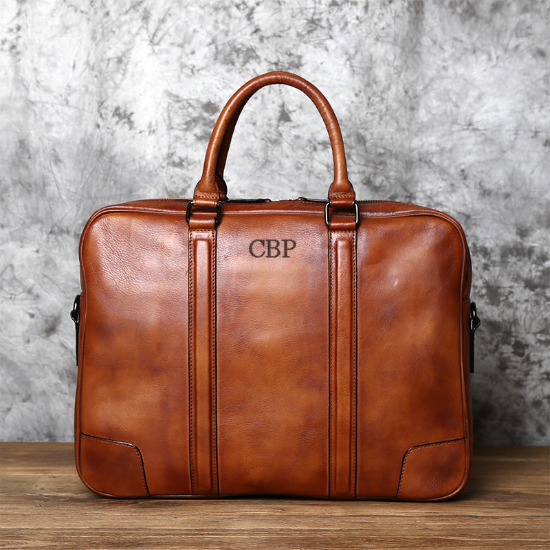Leather Laptop 15 Inch Briefcases For Men Designer Documents Business Tote  Handbag Shoulder Square Side Crossbody Bag Portfolio