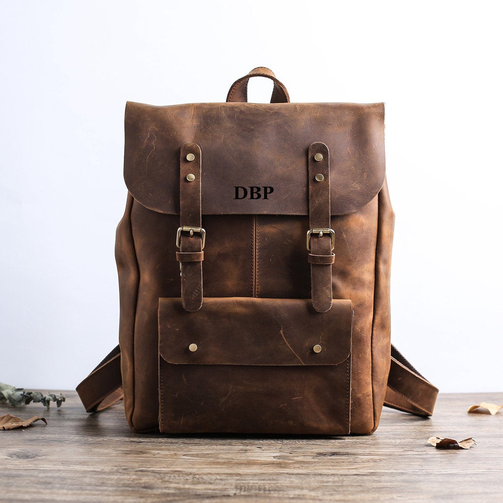Handmade Full Grain Leather Backpack Travel Backpack Laptop Backpack P ...