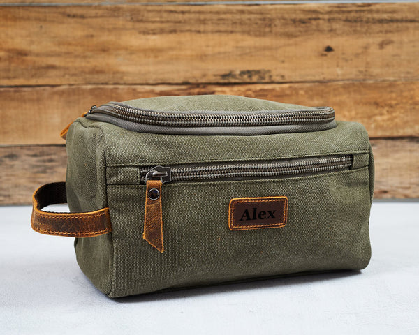 Custom Canvas Toiletry Bag Personalized Groomsmen Gift Monogram Mens D – LISABAG