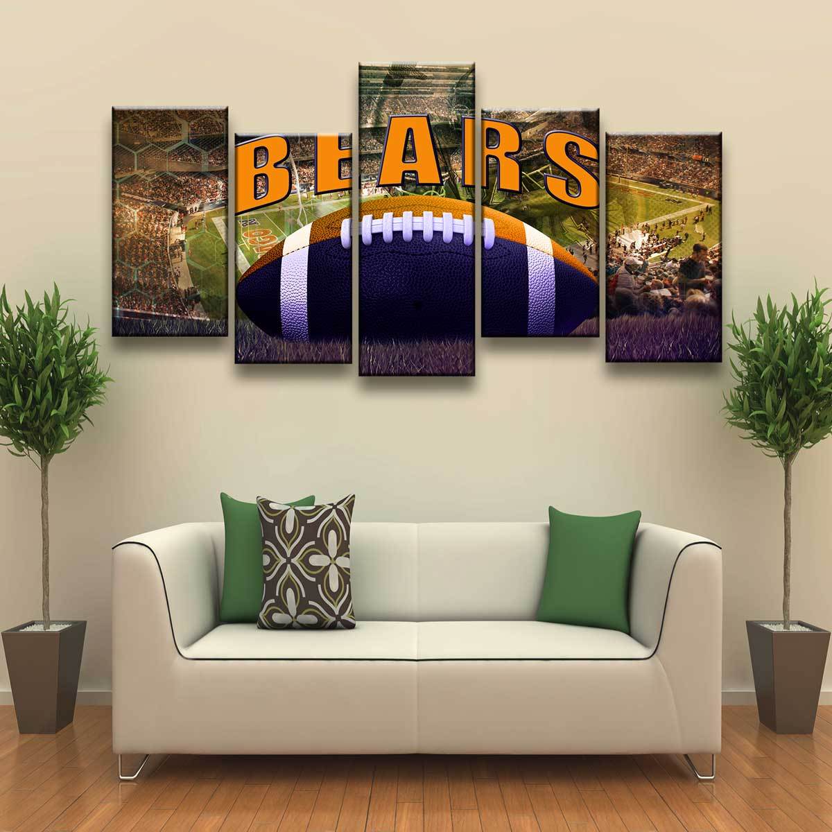 NCAA 5 Panel Canvas Print Wall Art