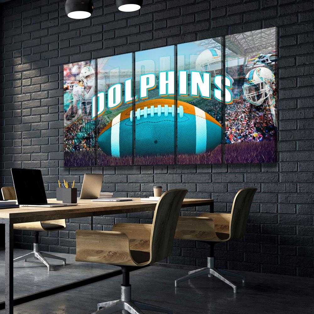 Miami Dolphins Imperial 5D 16'' x 16'' Wall Art - Black