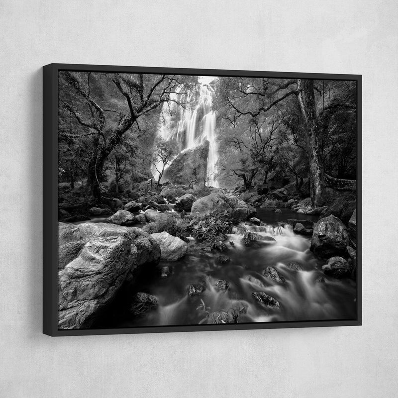 Autumn Waterfalls Black And White - Amazing Canvas Prints