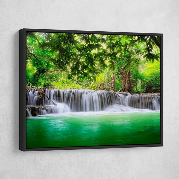 Green Tropical Waterfall - Amazing Canvas Prints