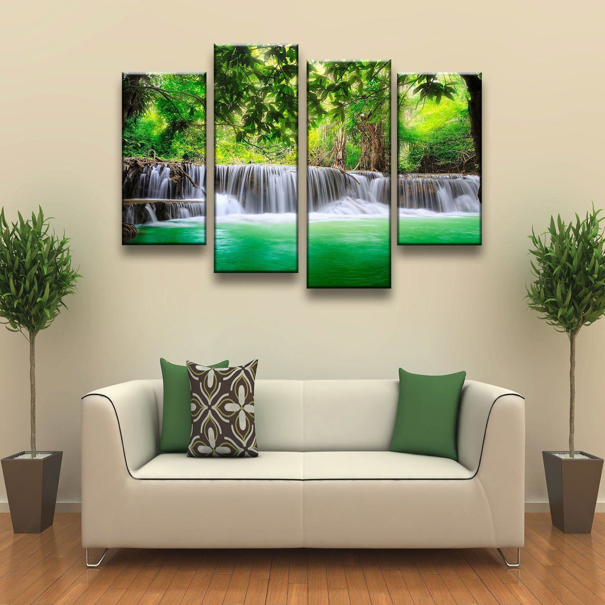 Green Tropical Waterfall - Amazing Canvas Prints