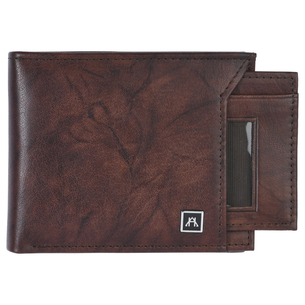Removable ID Billfold Wallet - Buffalo Calf Crunch Leather – A&H ...