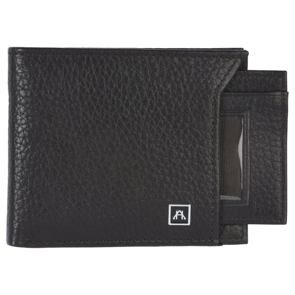 Removable ID Billfold  Wallet - Pebble Cowhide Leather