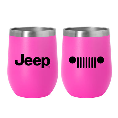 Jeep Insulated Wine Glass Stainless Steel 14oz Powder Coated Thermal  Tumbler (Yellow)