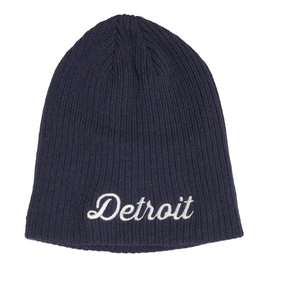 Hat - Detroit Thirsty Script Knit Beanie - Navy