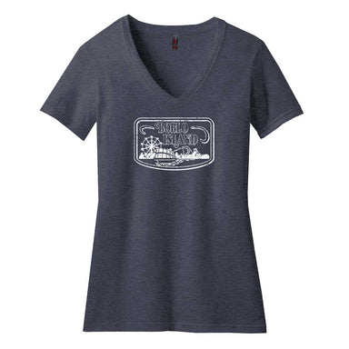 Ladies Relaxed V-neck Detroit Reel T-shirt - Triblend Grey — Detroit Shirt  Company