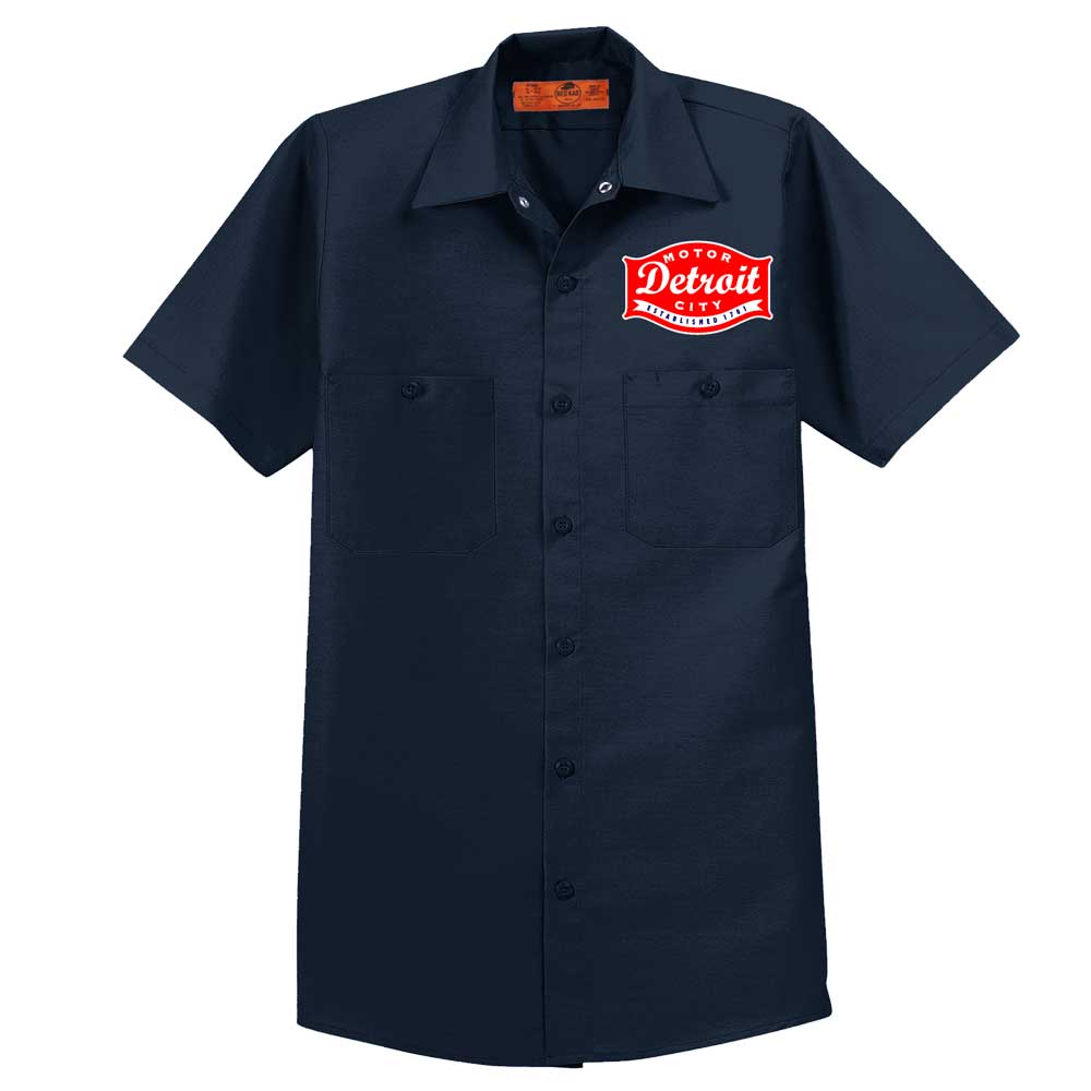 Mens Detroit Buckle Mechanic Shirt - Navy — Detroit Shirt Company