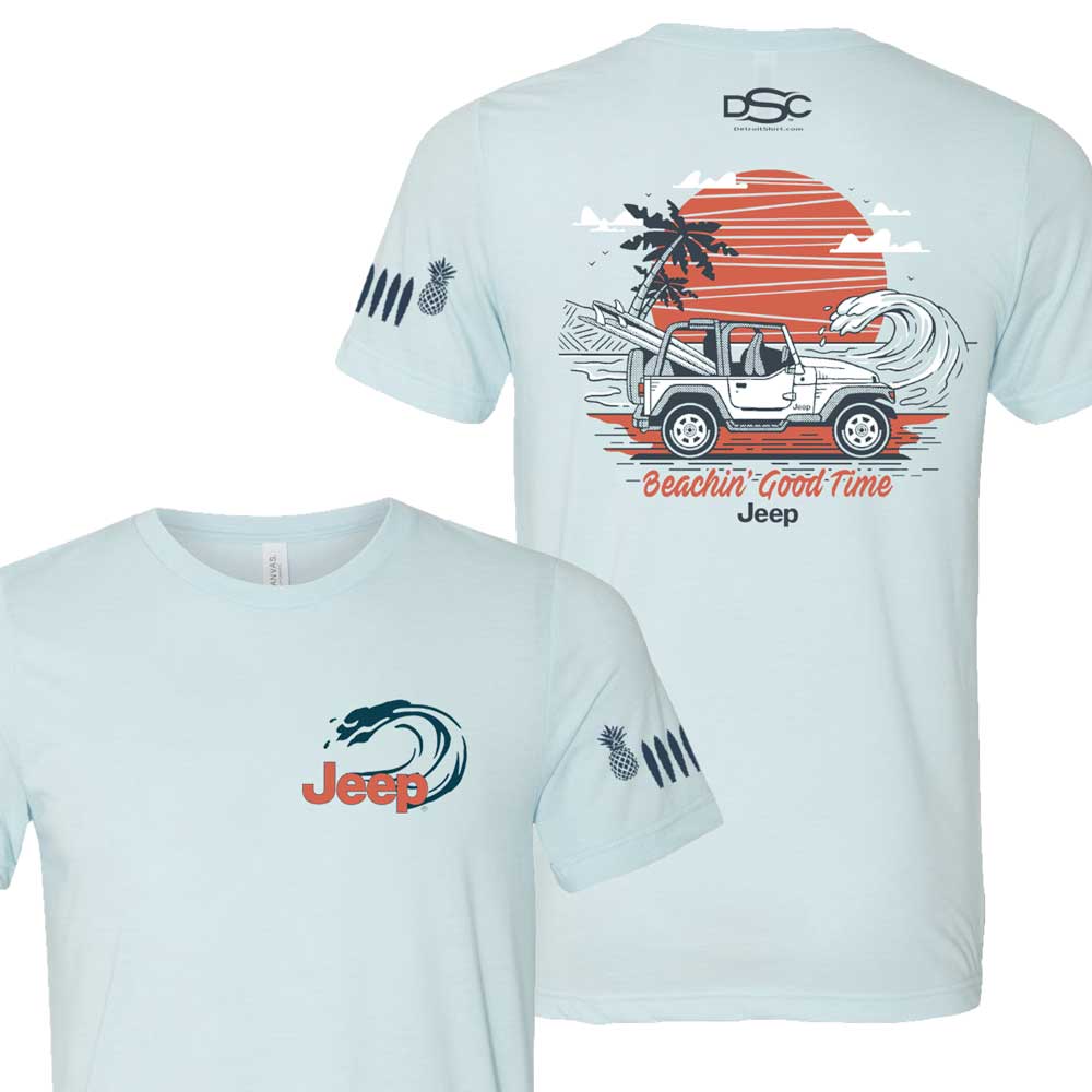 Mens Jeep® Beachin' Good Time 3/4 sleeve T-Shirt — Detroit Shirt Company
