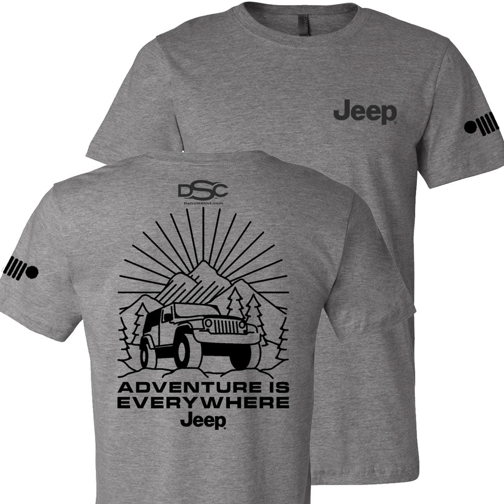 Mens Jeep® Wrangler Burst T-Shirt - Triblend Grey — Detroit Shirt Company