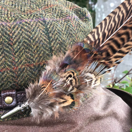 Peacock Pheasant Feather Hat Pin with Pheasant Medallion