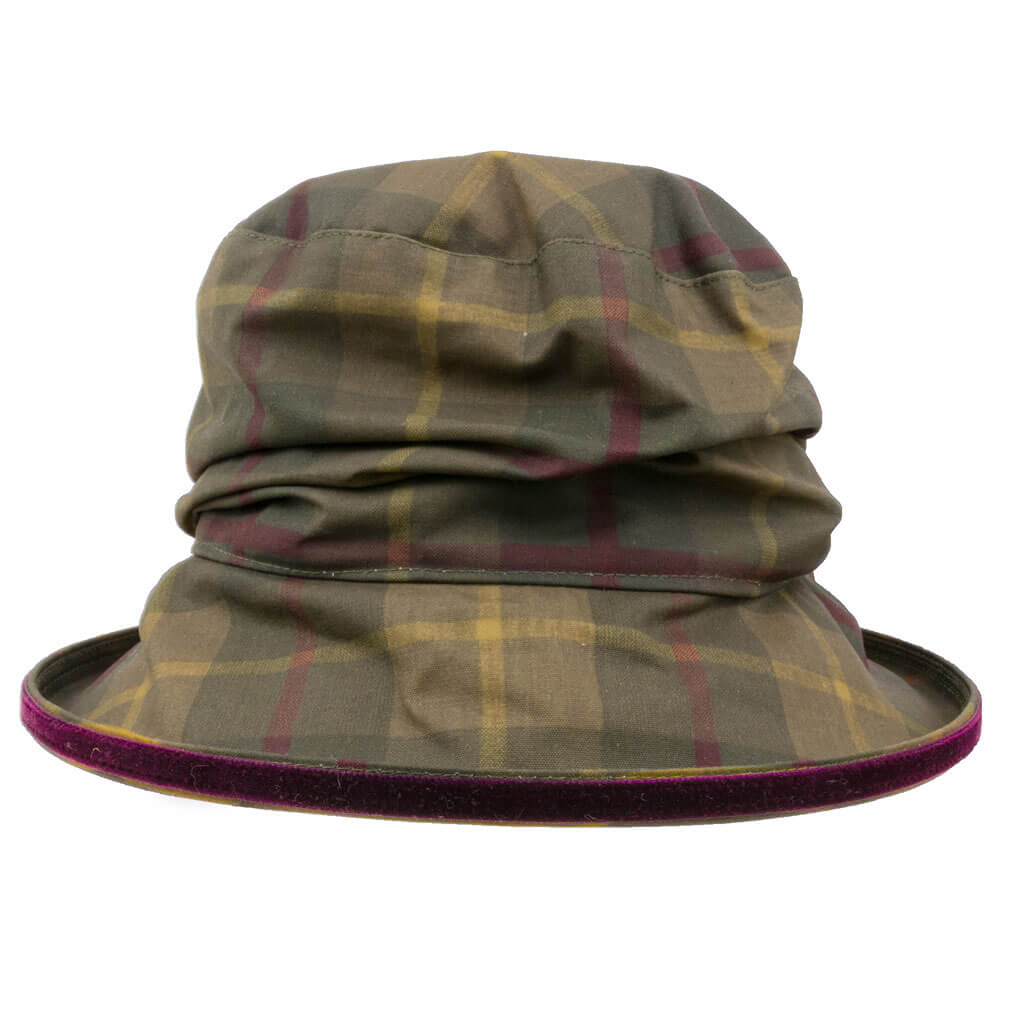 Bonnie Waterproof Hat - Navy tartan