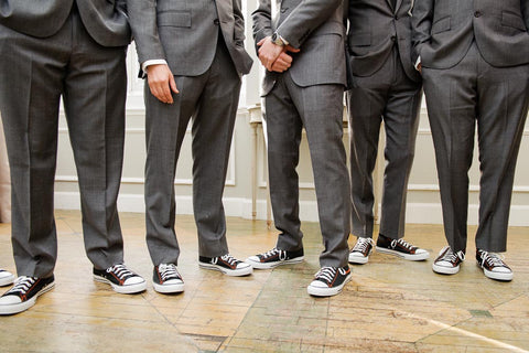 groom with sneakers