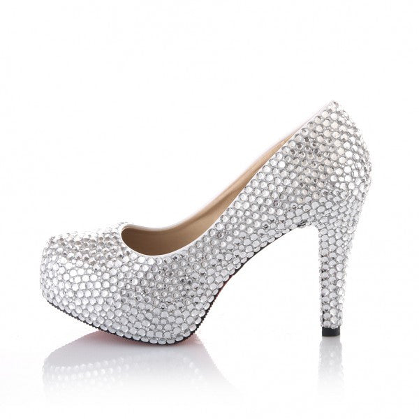 crystal prom shoes