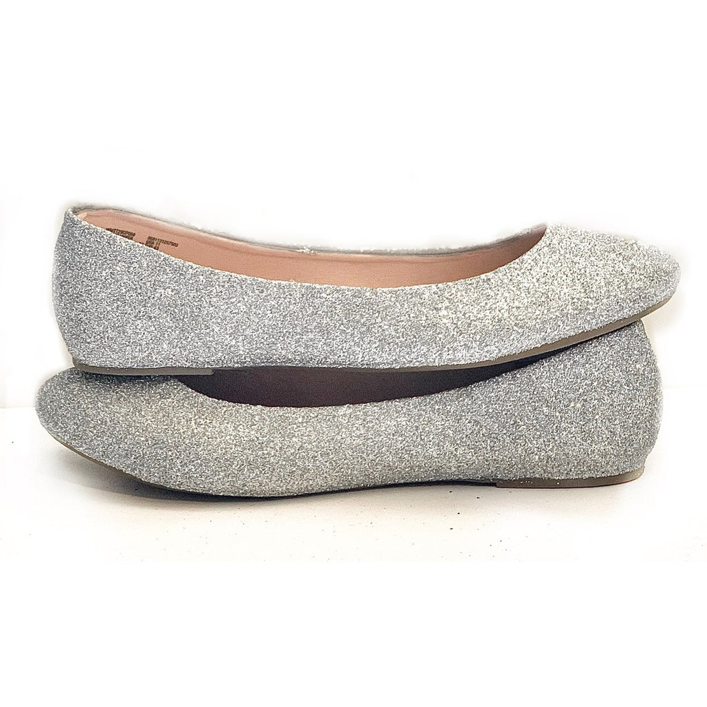 silver sparkly shoes flats