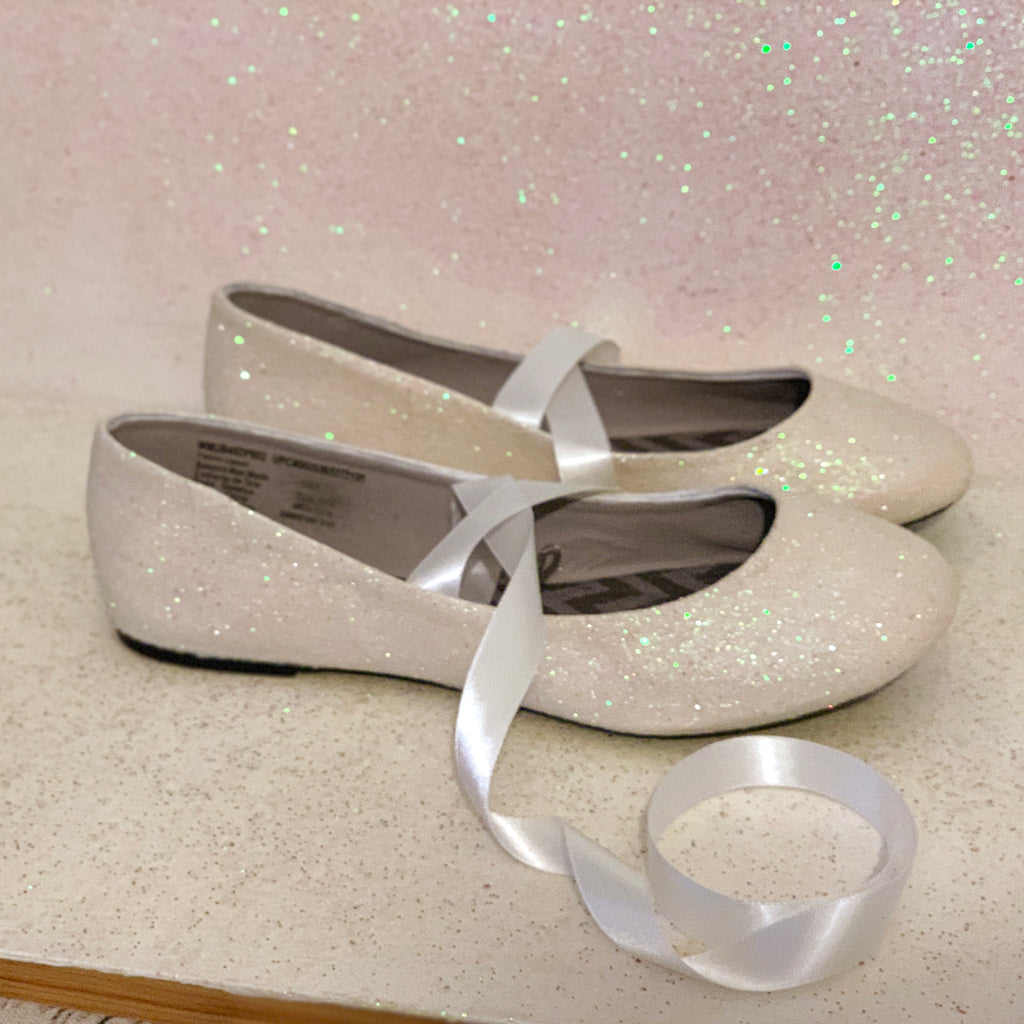 wedding ballet flats with ribbon