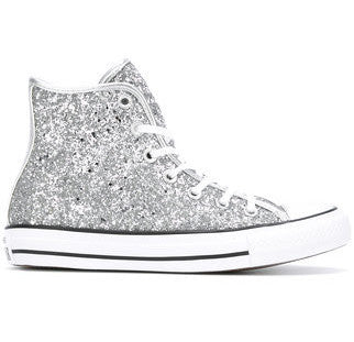 Sparkly Glitter Converse Silver Bling High Top Wedding Bride Shoes – Glitter  Shoe Co