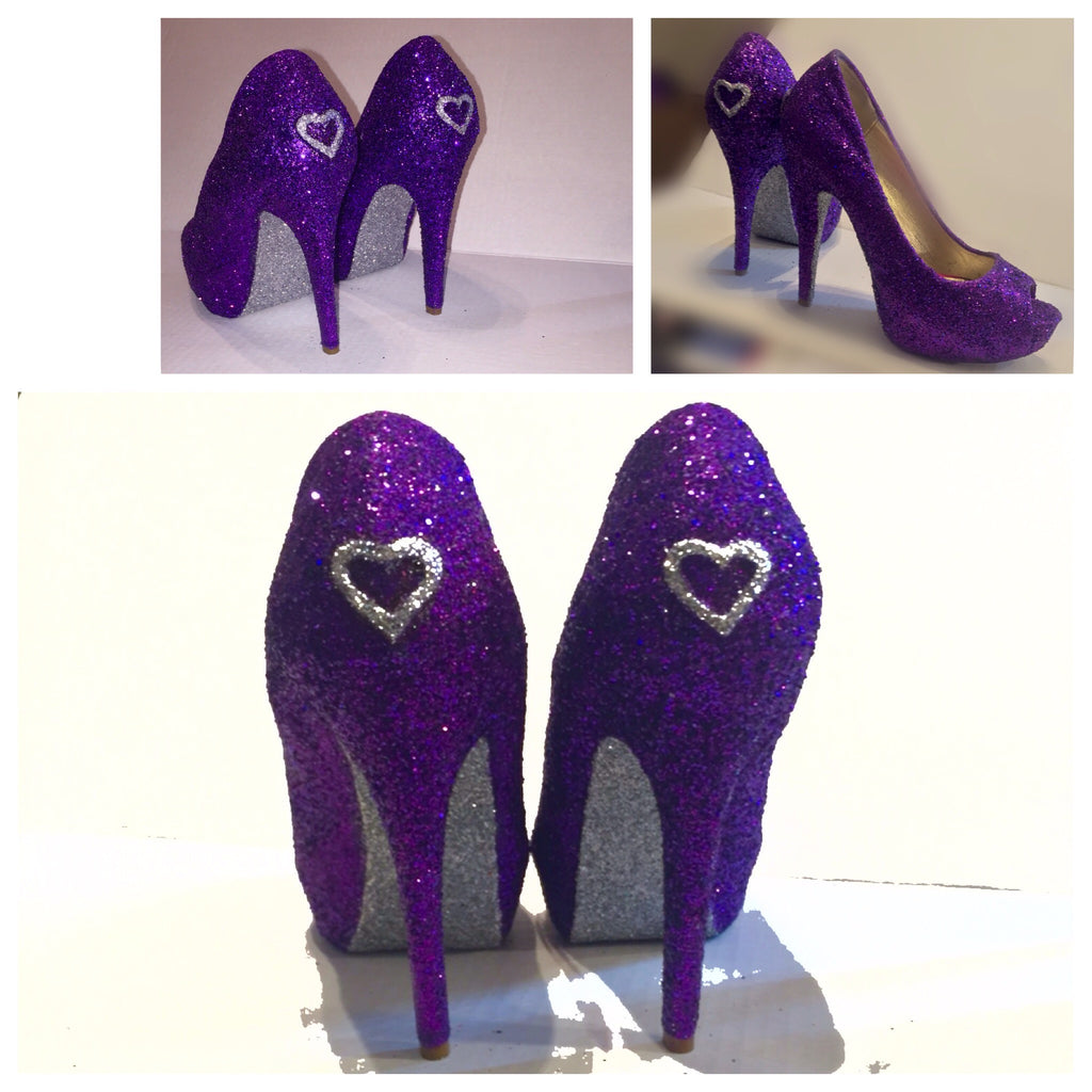 purple shoes high heels