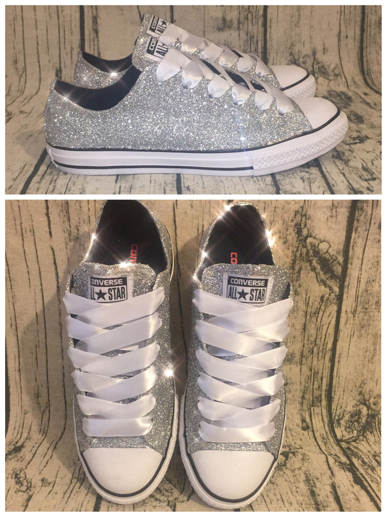 silver glitter chucks